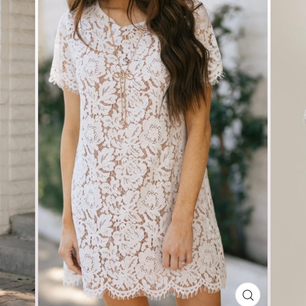 Lace Shift Dress white 3XL